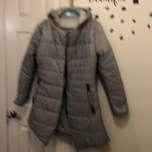 Non-detachable Hooded Grey coat